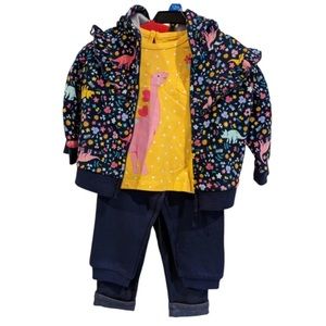 Little Me Toddler Girl Dino & Flowers Set